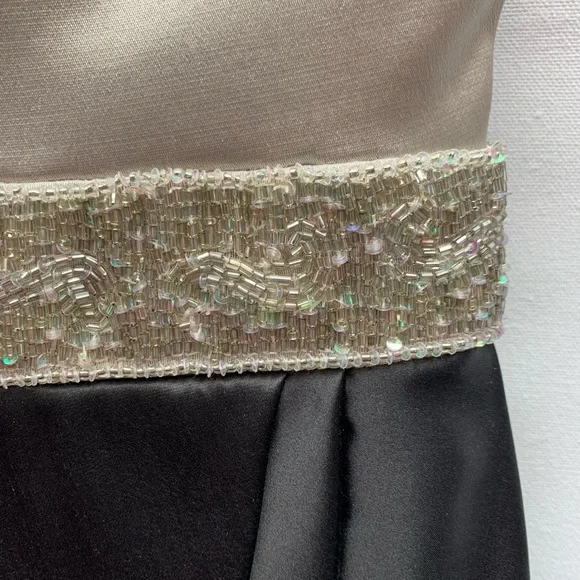 Maria Bianca Nero Size Small Black Silver Corset Beaded waist Cocktail dress Y2K - Picture 3 of 9